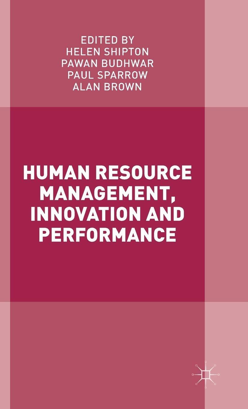 human resource management innovation and performance 1st edition paul sparrow, helen shipton, pawan budhwar,