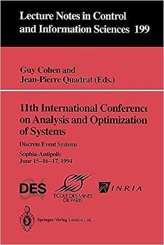 11th international conference on analysis and optimization of systems discrete event systems sophia antipolis
