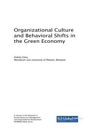 organizational culture and behavioral shifts in the green economy 1st edition violeta sima 1522529659,