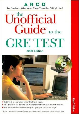 the unofficial guide to the gre test 2000 edition arco 0028634586, 978-0028634586