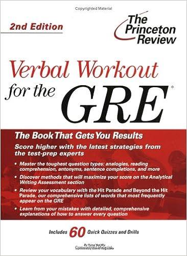 verbal workout for the gre 2nd edition princeton review 037576464x, 978-0375764646
