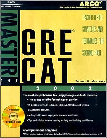 master the gre cat 2002 teacher tested strategies and techniques for scoring high 2002 edition arco