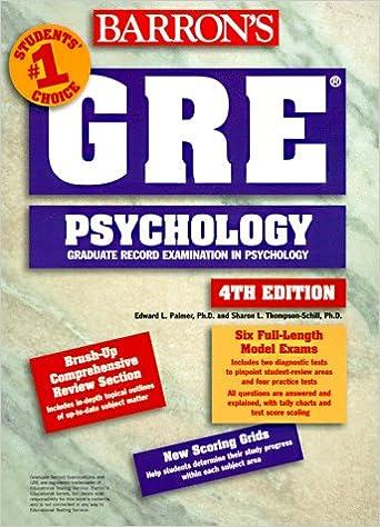 barrons gre psychology graduate record examination in psychology 4th edition edward l. palmer,