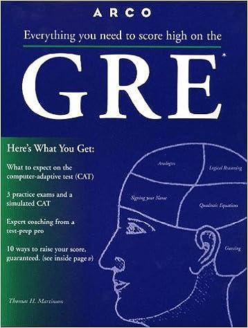 everything you need to know to score high on the gre 1st edition thomas h. martinson 0028616995,