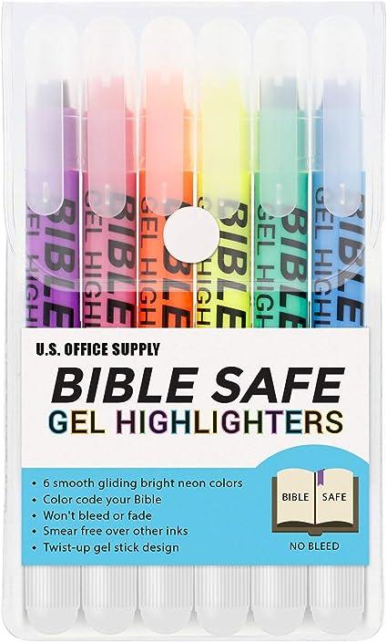 U.S. Office Supply Bible Safe Gel Highlighters