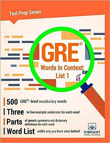 gre words in context list 1 1st edition vibrant publishers 946383422, 978-1946383426