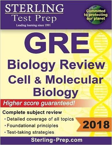gre biology review cell and molecular biology 2018 2018 edition sterling test prep 1947556428, 978-1947556423