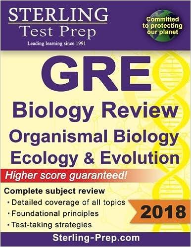 gre biology review organismal biology ecology and evolution 2018 2018 edition sterling test prep 1947556436,