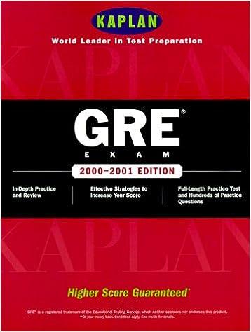 gre exam 2000-2001 2001 edition kaplan 0684870096, 978-0684870090
