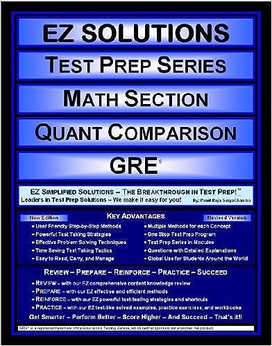 ez solutions test prep series math section quantitative comparison gre 1st edition punit raja suryachandra,