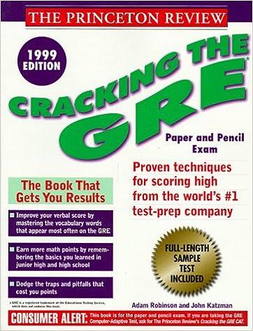 cracking the gre 1999 1999 edition adam robinson 0375751610, 978-0375751615