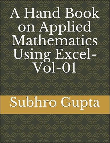 a hand book on applied mathematics using excel volume 1 1st edition mr subhro sen gupta, dr ranjul rastogi