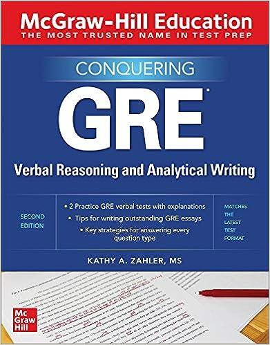 conquering gre verbal reasoning and analytical writing 1st edition kathy zahler 1260462536, 978-1260462531