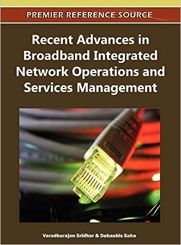 recent advances in broadband integrated network operations and services management 1st edition varadharajan