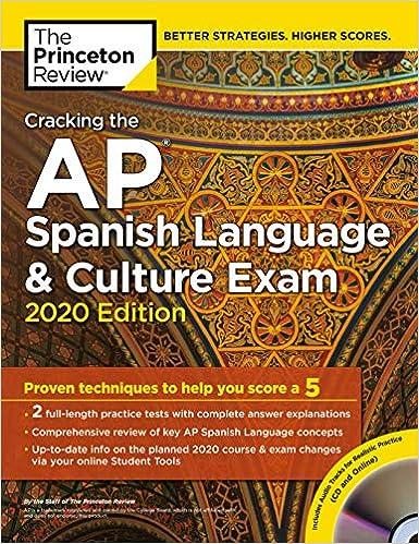 cracking the ap spanish language and culture exam 2020 2020 edition the princeton review 0525568344,