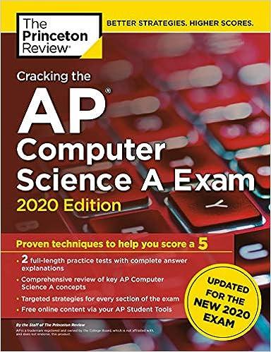 cracking the ap computer science a exam 2020 2020 edition the princeton review 0525568190, 978-0525568193