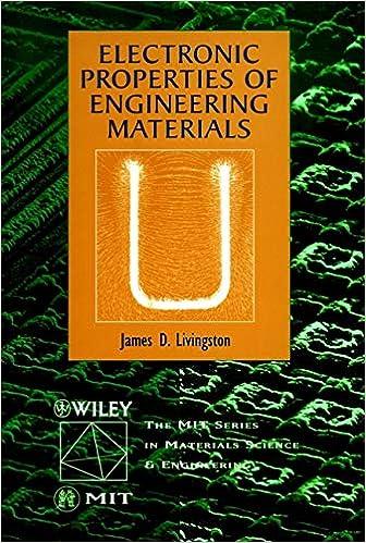 electronic properties of engineering materials 1st edition james d. livingston 9780471316275, 978-0471316275