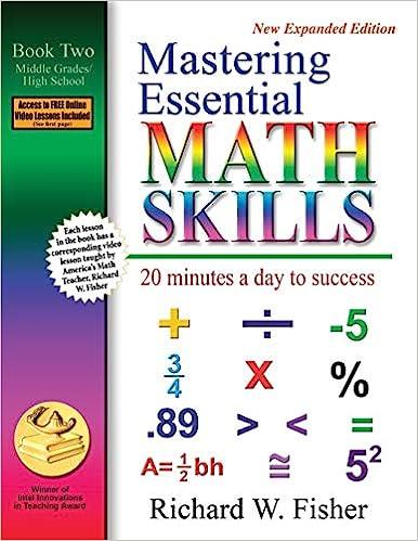 mastering essential math skills 20 minutes a day to success 2nd edition richard w. fisher 0966621123,
