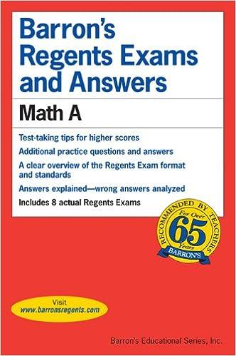 barrons regents exams and answers math a 1st edition lawrence s. leff 0764115529, 978-0764115523