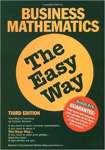 business math the easy way 3rd edition calman goozner 0764113593, 978-0764113598