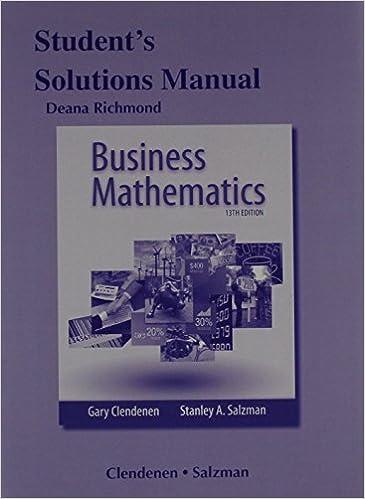 students solutions manual for business mathematics 13th edition gary clendenen, stanley a. salzman