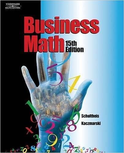 business math 15th edition robert schultheis, raymond kaczmarski 0538432535, 978-0538432535
