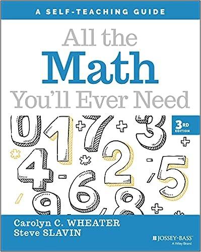 all the math you will ever need 3rd edition carolyn c. wheater, steve slavin 1119719186, 978-1119719182