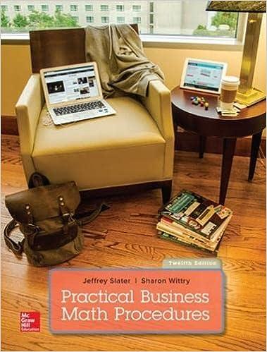 practical business math procedures 12th edition jeffrey slater, sharon wittry 1259540553, 978-1259540554