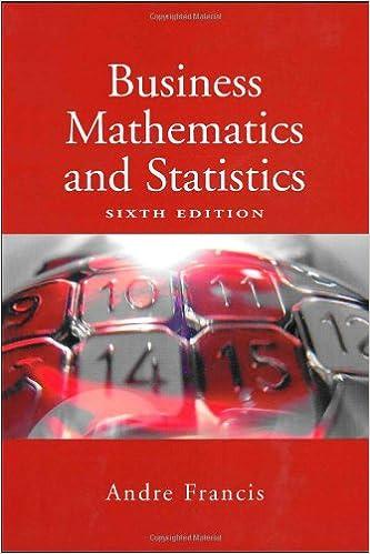business mathematics and statistics 6th edition andre francis 1844801284, 978-1844801282