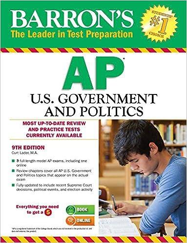 barrons ap us government and politics 9th edition curt lader 1438007442, 978-1438007441