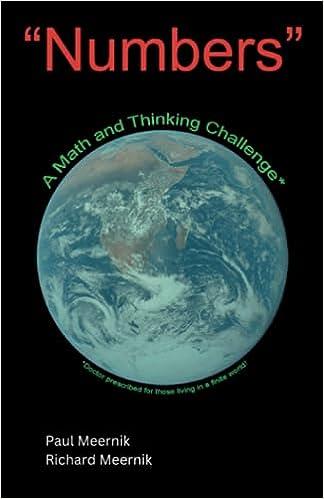 numbers a math and thinking challenge 1st edition paul r meernik, richard meernik 0578009455, 978-0578009452