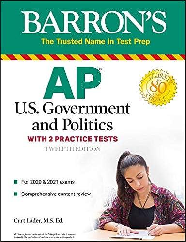 barrons ap us government and politics with 2 practice tests 12th edition curt lader 150626199x, 978-1506261997