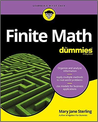 finite math for dummies 1st edition mary jane sterling 1119476364, 978-1119476368