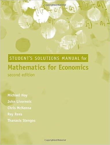 student solutions manual for mathematics for economics 2nd edition michael hoy, john livernois, chris