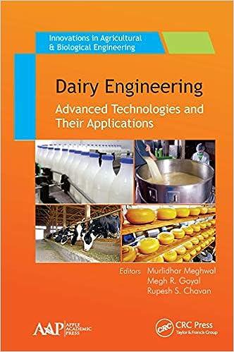 dairy engineering advanced technologies and their applications 1st edition murlidhar meghwal 978-1774637128