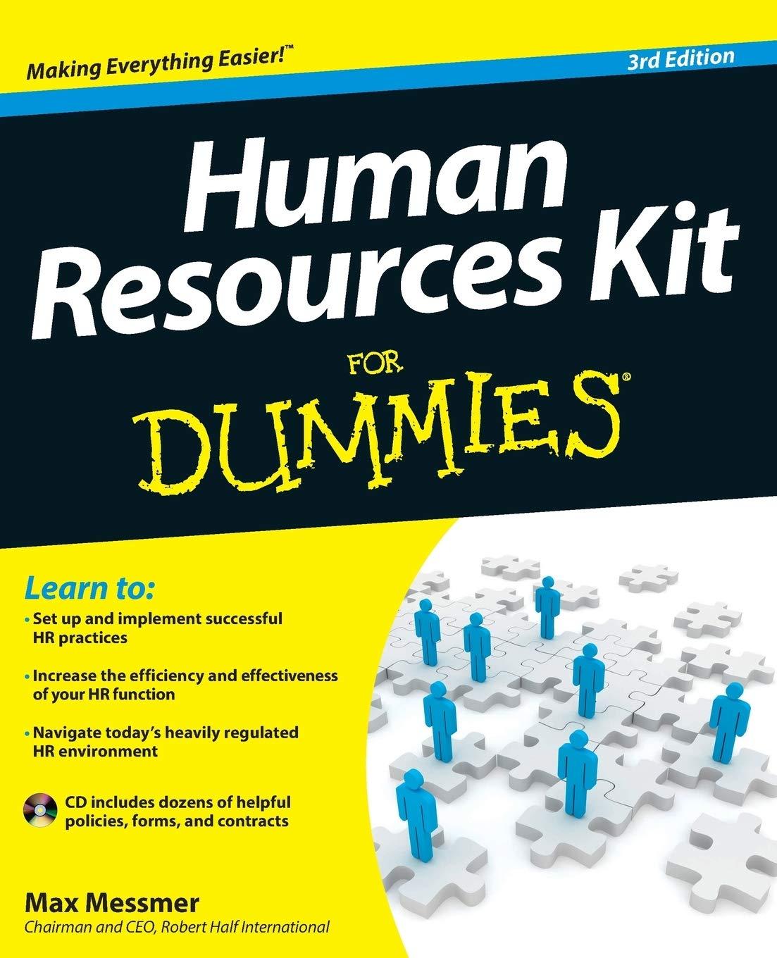 human resources kit for dummies 3rd edition max messmer 1118422899, 978-1118422892