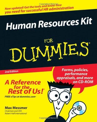 human resources kit for dummies 2nd edition harold messmer 0470049308, 978-0470049303