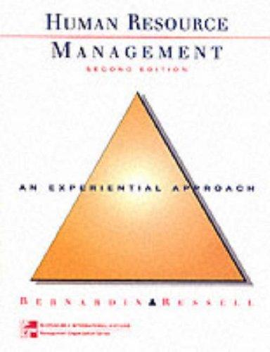 human resources management an experiential approach 2nd international edition john bernardin, joyce e.a.