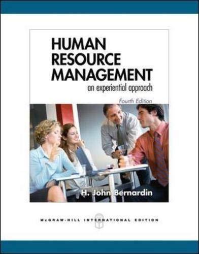 human resource management an experiential approach 4th international edition h john bernardin 0071254137,