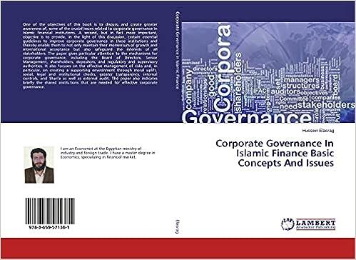 corporate governance in islamic finance basic concepts and issues 1st edition hussein elasrag 3659571385,