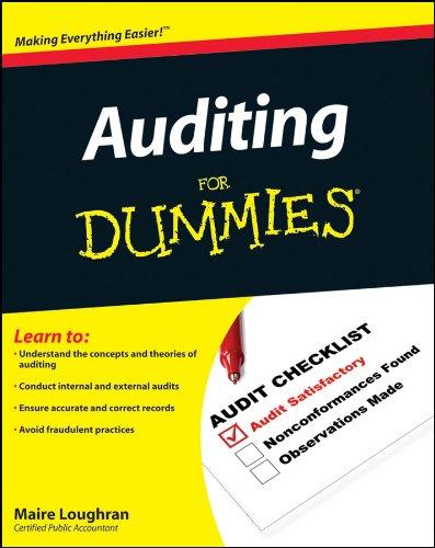 auditing for dummies 1st edition maire loughran 0470530715, 978-0470530719