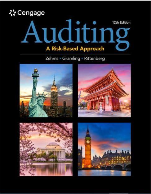 auditing a risk based approach 12th edition karla m johnstone-zehms, audrey a. gramling, larry e. rittenberg