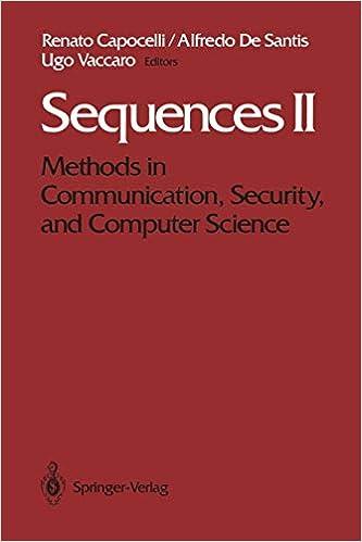 sequences ii methods in communication security and computer science 1st edition renato capocelli, alfredo