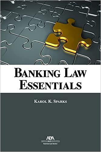 banking law essentials 1st edition karol k. sparks 1639050752, 978-1639050758