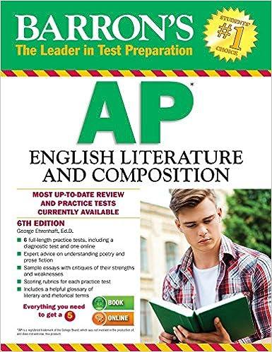 barrons ap english literature and composition 6th edition george ehrenhaft 1438007388, 978-1438007380