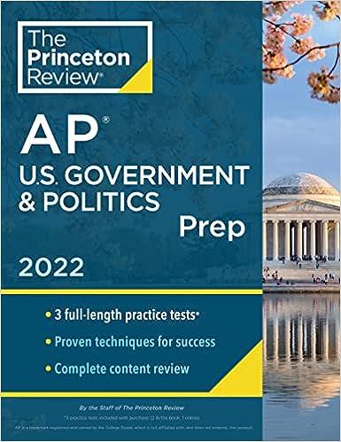 the princeton review ap us government and politics prep 2022 2022 edition the princeton review 0525570756,
