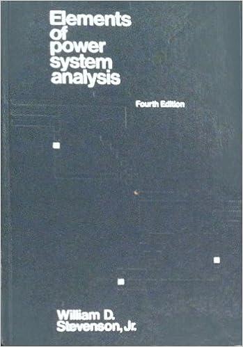 elements of power system analysis 4th edition william d. stevenson 978-0070612785