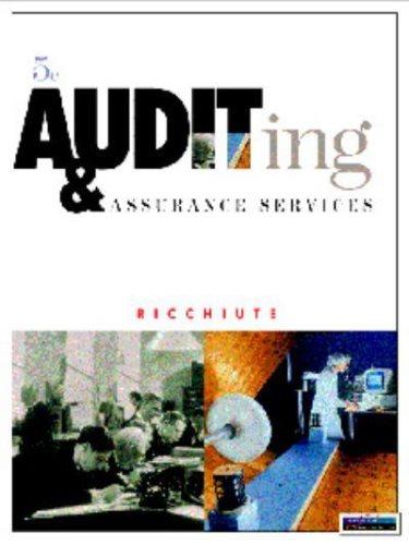 auditing and assurance services 5th edition david ricchiute 0538869526, 978-0538869522