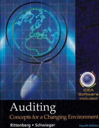auditing concepts for a changing environment with idea software 4th edition larry e. rittenberg, bradley j.