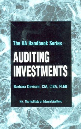 auditing investments 1st edition barbara davison 0894134272, 978-0894134272